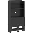 HOMCOM Foldable Desktop, Computer Desk with Storage Shelves, 80 x 69 x 155 cm, Black