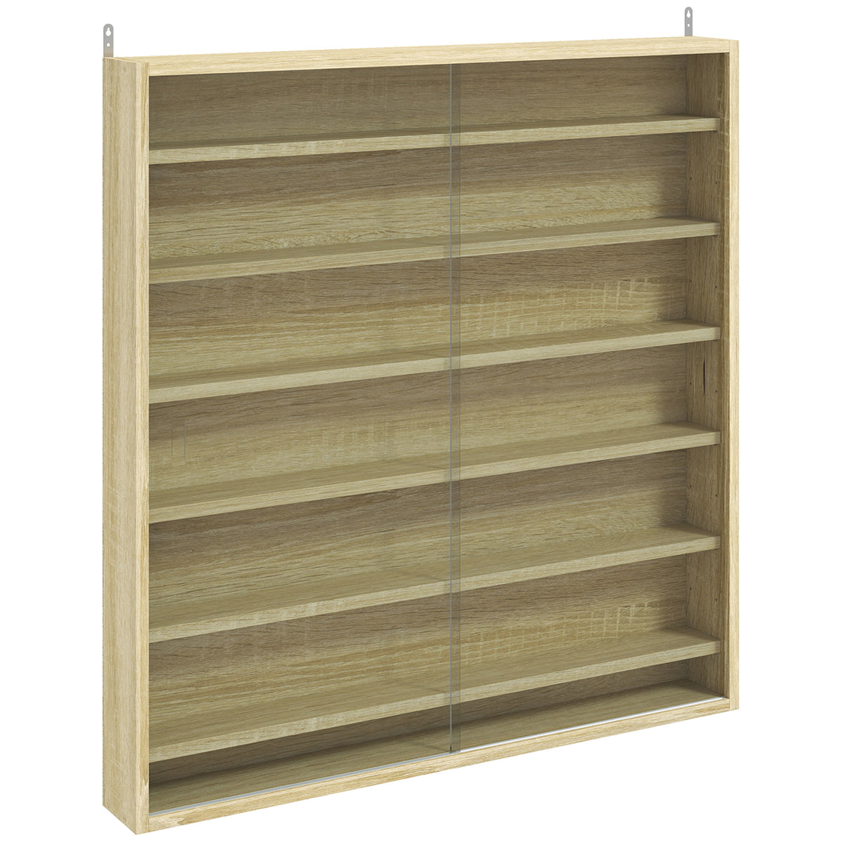 83 cm Wall Display Cabinet with 6 Adjustable Shelves – Oak