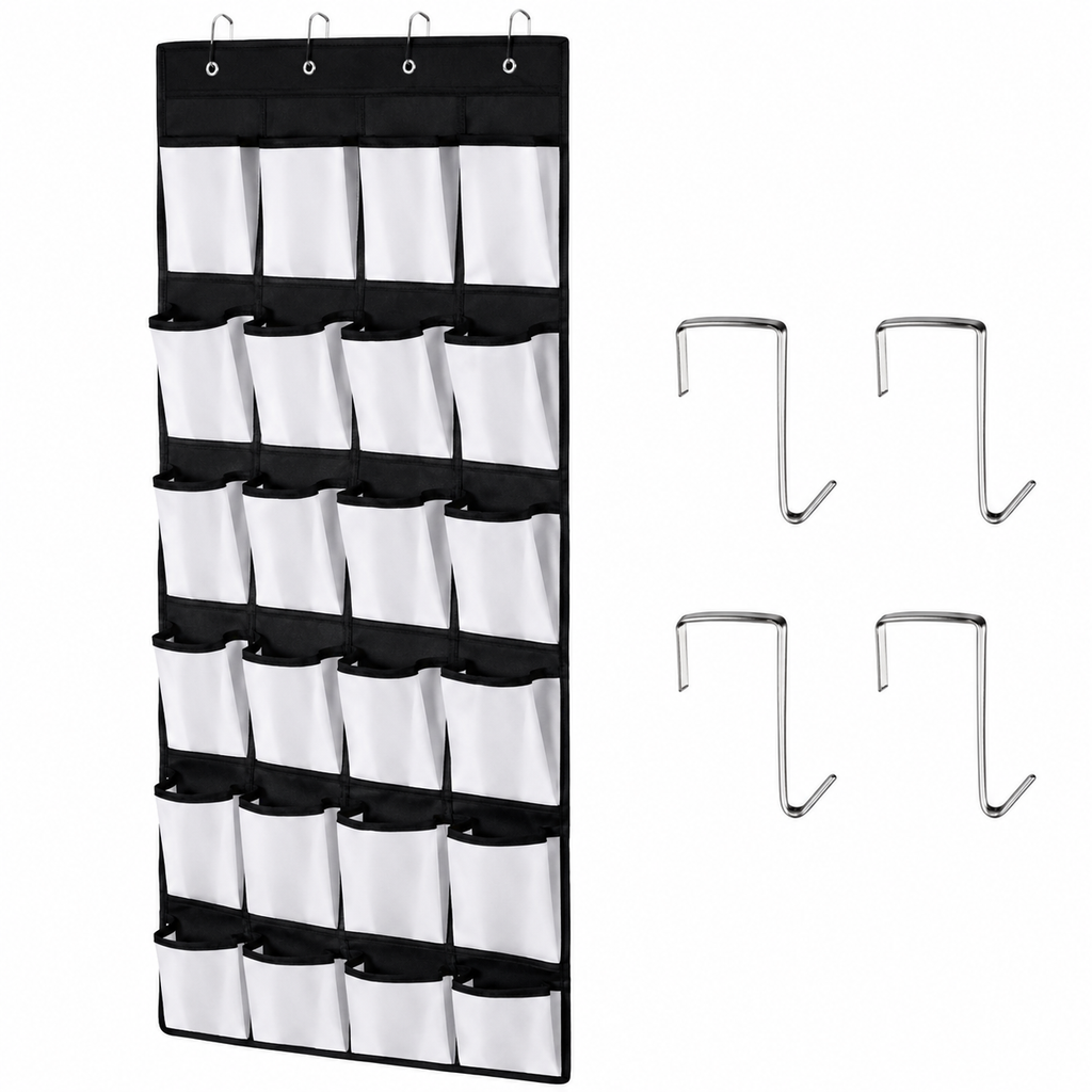 Over Door 24-Pocket Storage Organiser for Shoes, Accessories & Everyday Essentials