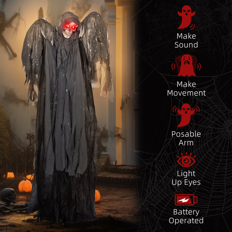 195cm Animated Winged Grim Reaper with Glowing Eyes & Sound – image 7 of 9