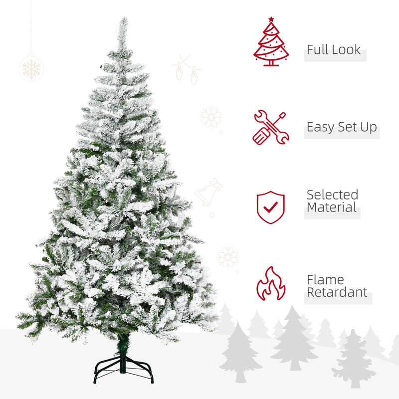 6ft snow-flocked pine Christmas tree – image 4