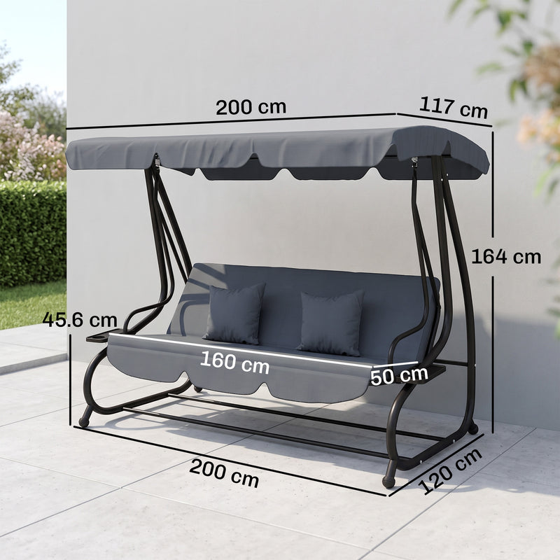 Dark grey swing bed – image 3