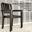Outsunny Set of Four Minimal Metal Garden Chairs - Black – view 5