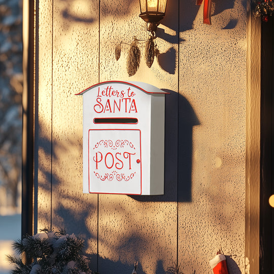 White Letters to Santa Postbox for A5 Letters in a Christmas setting