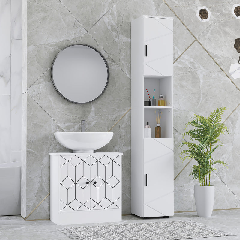 Tall 183 cm embossed bathroom cabinet – image 2