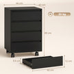HOMCOM Four-Drawer Office Filing Cabinet, with Wheels - Black – view 3