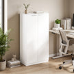 HOMCOM 120 cm Tall Storage Cabinet Cupboard, 3-Tier File Organiser Wooden Filing Cabinet, White – view 2