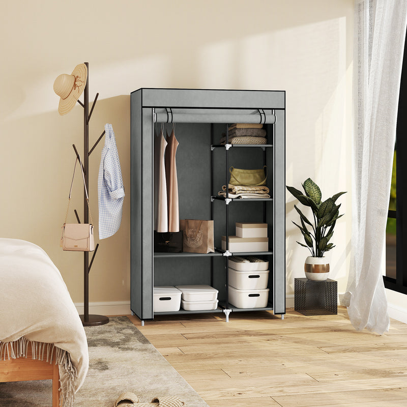 103 cm light grey fabric wardrobe – image 8