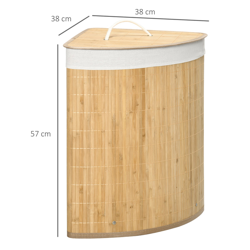 Corner bamboo laundry basket – image 3