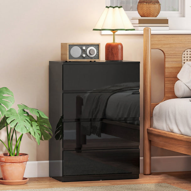 HOMCOM Chest of Drawers, 4-Drawer Storage Cabinets, Modern Dresser, Storage Drawer Unit for Bedroom – view 2
