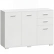 HOMCOM Sideboard, Modern Storage Cabinet with 2 Drawers, 3 Doors and Adjustable Shelves, White