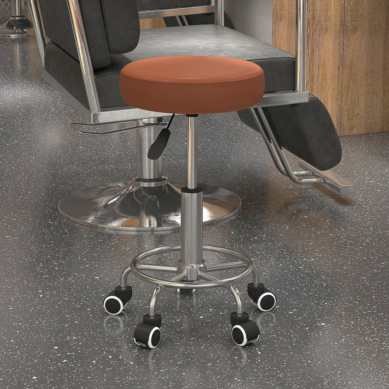 Brown round rolling stool – image 10