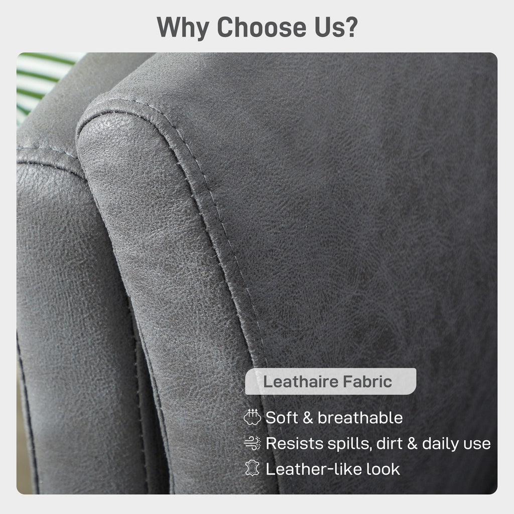 Two-Seater Leathaire Sofa - Grey