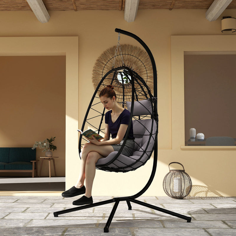 Rope-weave hanging egg chair – image 10