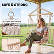 Outsunny Garden Outdoor Hanging Hammock Chair Thick Rope Frame Wooden Arms Safe Garden Outdoor Spot Stylish – view 4