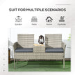2-seater rattan bench with table – image 7