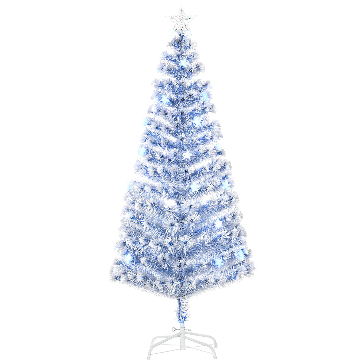 6ft white and blue pre-lit fibre optic Christmas tree