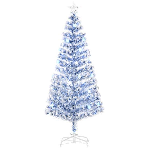 6ft white and blue pre-lit fibre optic Christmas tree