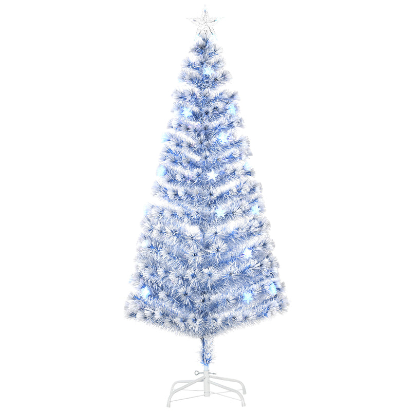 6ft white and blue pre-lit fibre optic Christmas tree