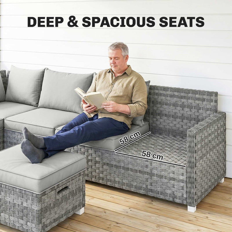 6-piece rattan corner sofa dining set – image 5
