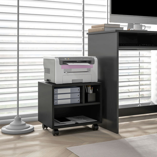 Black mobile printer cabinet – image 2