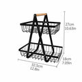 2 & 3 Tier Metal Fruit Basket Stand | Kitchen Countertop Bread & Vegetable Organizer