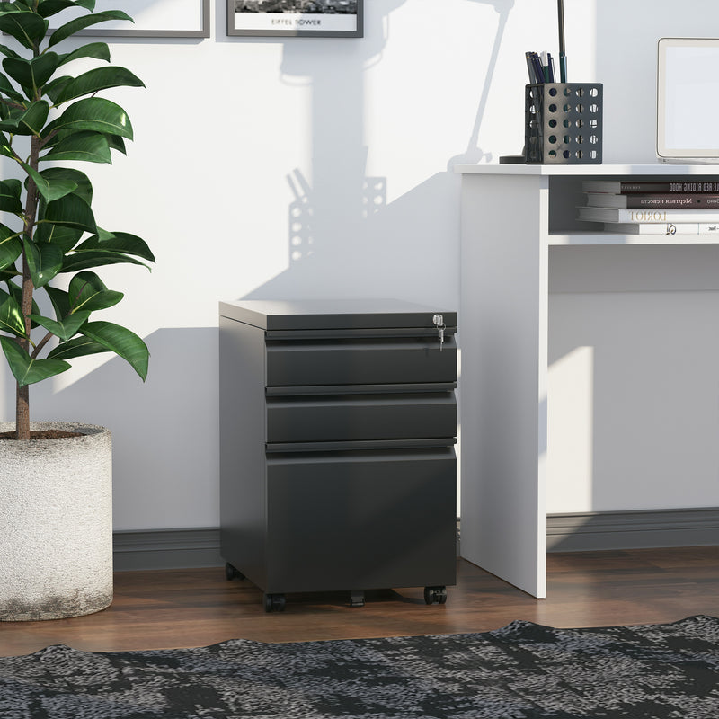 Anti-tilt 3-drawer steel filing cabinet – image 10