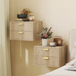 HOMCOM Modern Floating Nightstands Set of 2, Wall Mounted Bedside Tables with 2 Drawers, Oak – view 2