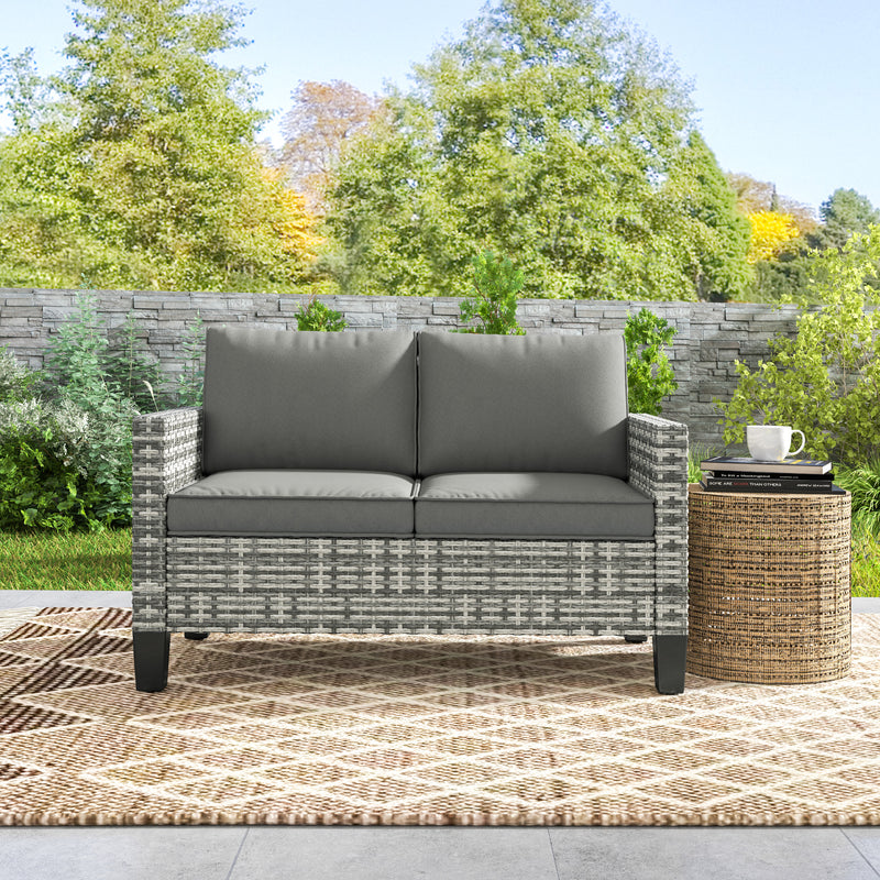 2-seater rattan garden sofa – image 9