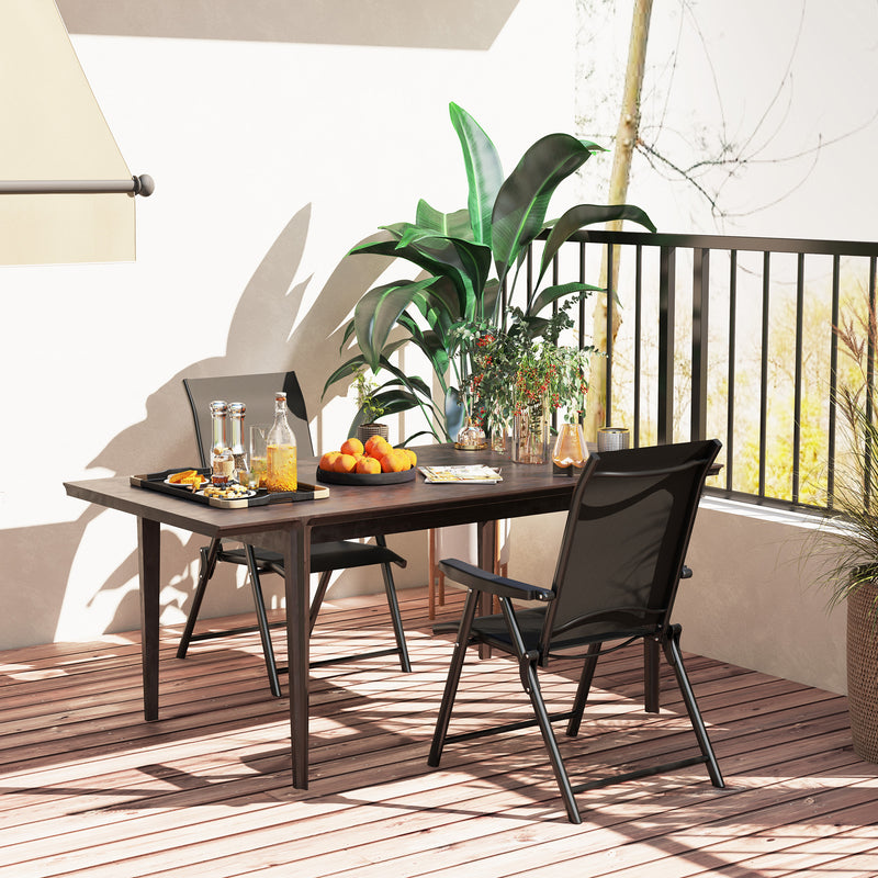 Folding mesh garden chairs, black – image 8