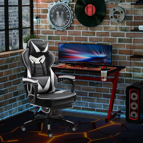 Racing gaming chair with footrest – image 2