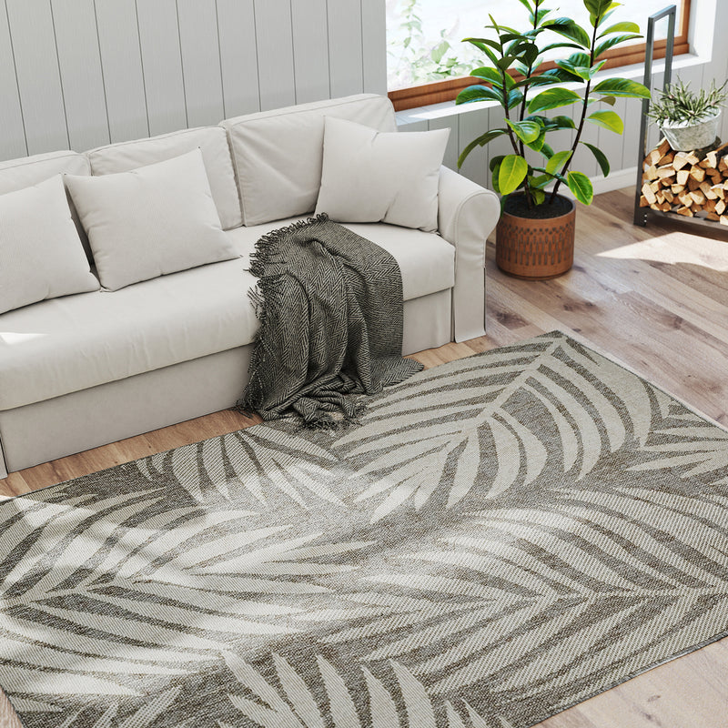 Grey leaf pattern rug 230 x 160 cm – image 8