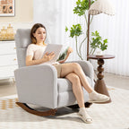 Corduroy Rocking Armchair - Grey