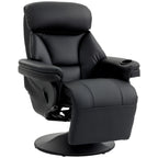 Upholstered Reclining Armchair, Manual Recliner Chair with Footrest and Adjustable Backrest, Black