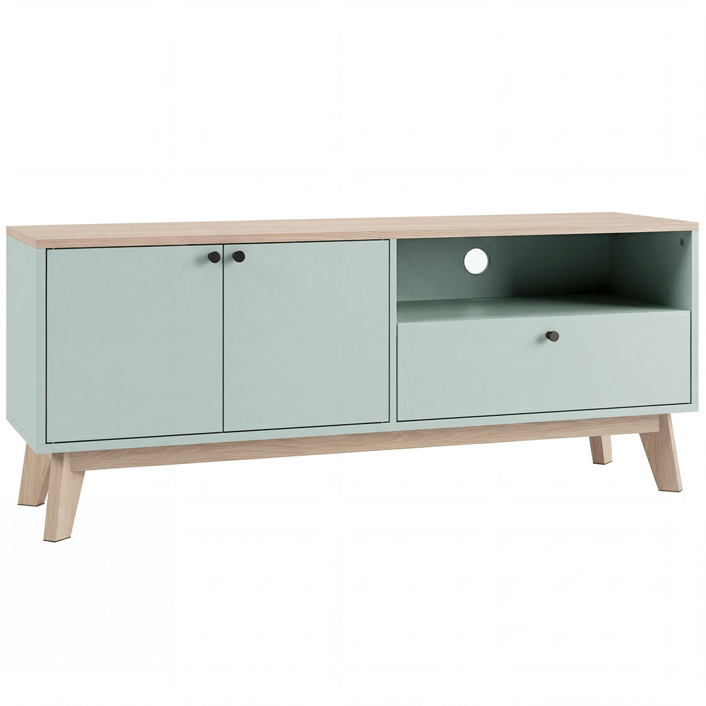 TV Stand Cabinet for Television up to 36 Inch, Modern TV Unit with 2 Doors, Entertainment Center with Adjustable Shelf