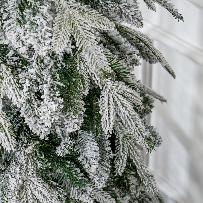 6ft snow-covered slim Christmas tree – image 8