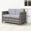 2-seater rattan garden sofa – image 4