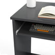 Grey computer desk with keyboard tray – image 8