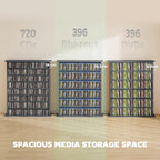 16-Compartment Media Shelf - Grey