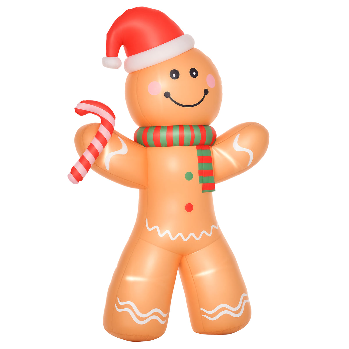 8ft Gingerbread Man Christmas Inflatable on a white background