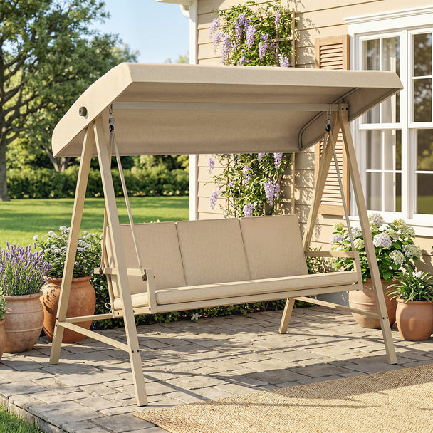 Beige 3-seater swing seat – image 2