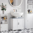 Light grey pedestal under sink cabinet – image 2