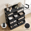 HOMCOM Chest of Drawers, Bedroom Fabric Dresser with 7 Drawers, Storage Organiser Unit with Open Shelves, Black – view 7