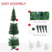 HOMCOM 6ft Unlit Artificial Christmas Tree, Pencil Slim Xmas Tree with Solid Stand and Realistic Branches, Green – view 7