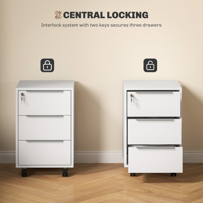 White 3-drawer lockable cabinet – image 7
