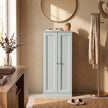 HOMCOM Narrow Bathroom Cabinet, Slim Storage Cabinet with 2 Doors & 4 Tiers, Freestanding Narrow Cupboard – view 8