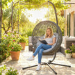 Outsunny Hanging Egg Chair Stand Only, Hammock Chair C-Stand with Hanging Chain, Black – view 9