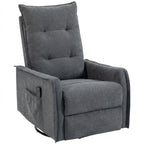 Recliner Armchair, Chenille Recliner Chair with Massage and Heat, 360Â° Swivel Rocking Manual Recliner, Dark Grey
