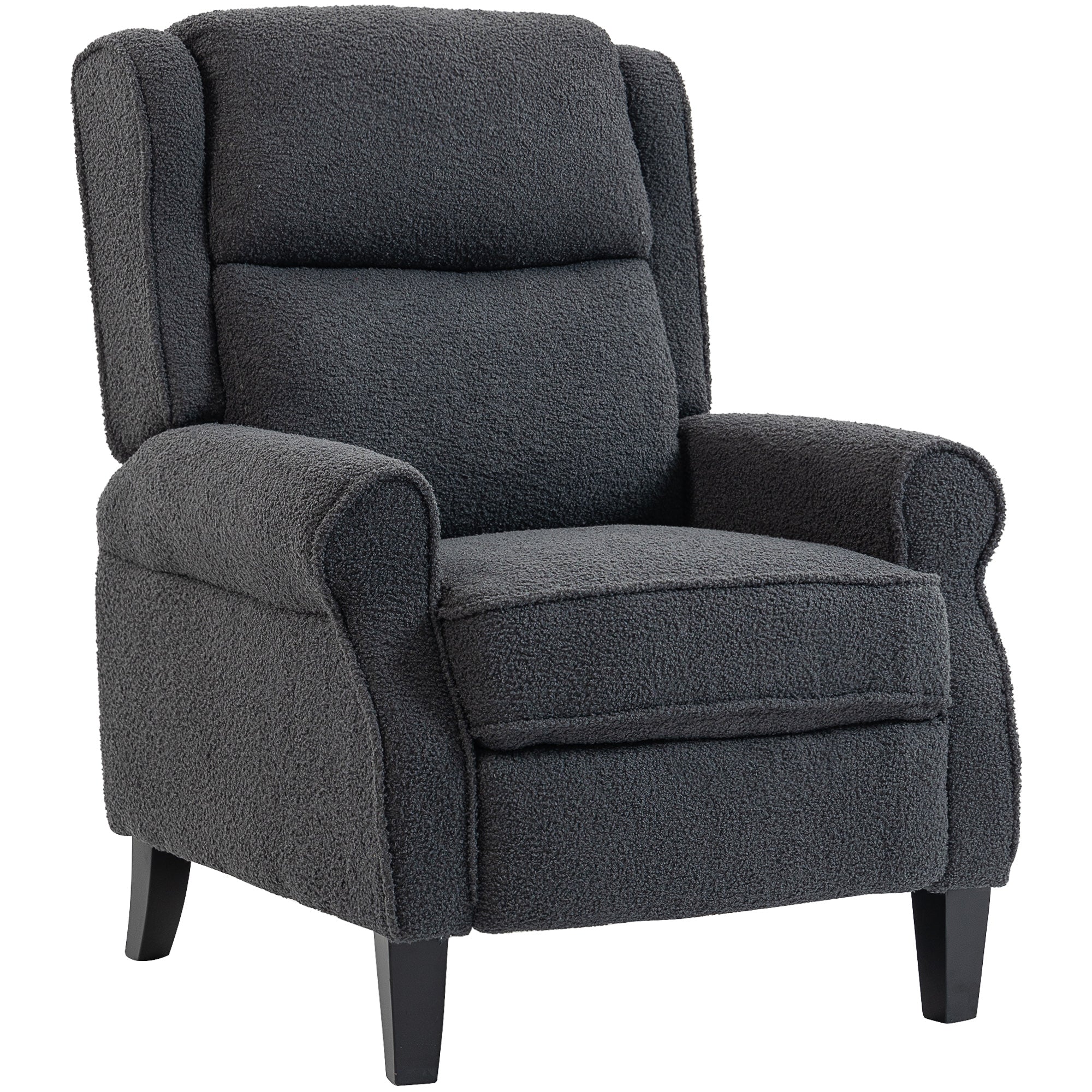 132Â° Recliner Armchair, with Extended Footrest - Dark Grey