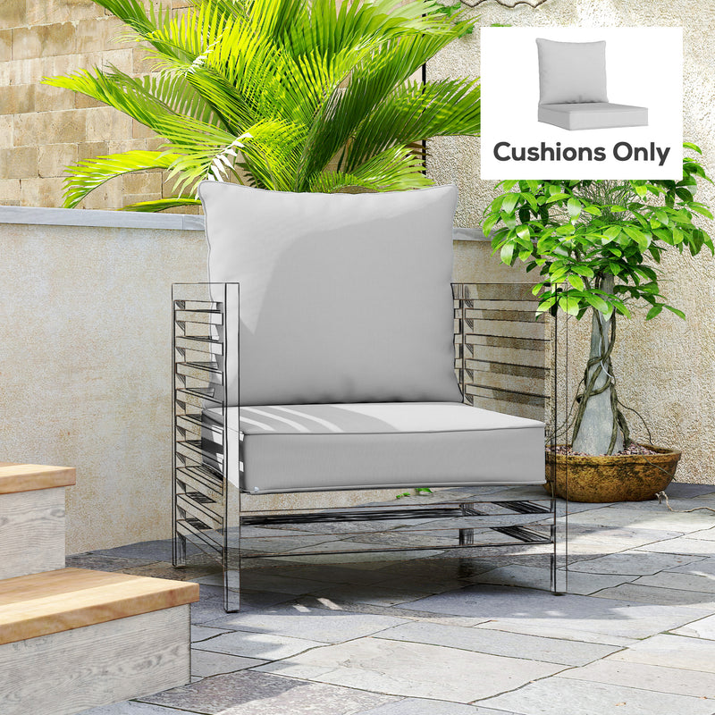 Light grey deep seating chair cushion set – image 9